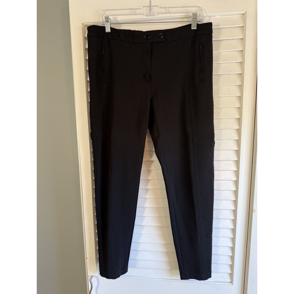 Mercer & Madison Women’s Size 14 Black Flat Front Pants Stretchy Slim Fit Ankle